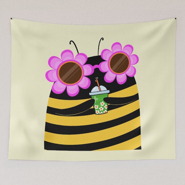 Item preview, Cute bee with boba tea designed and sold by poket.piktures.