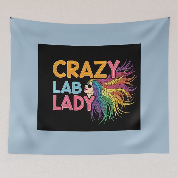 Item preview, Crazy Lab Lady - Rainbow Hair Scientist Design designed and sold by asliberry.