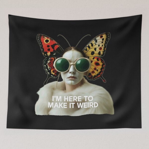 Item preview, I'm Here to Make it Weird Wild Butterfly Woman Abstract Art designed and sold by SplendidThings.
