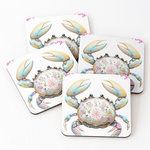Item preview, Don't be crabby, crab, lobster, crustacean art, coastal, vacation vibes, fisherman, nautical, coquette designed and sold by loveforallages.