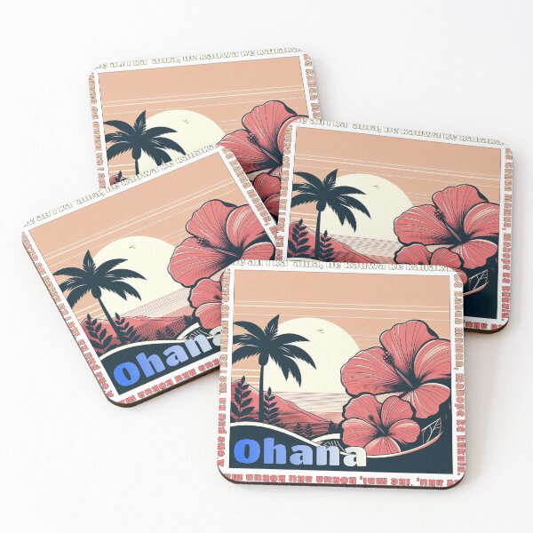Item preview, Hawaiian motif with Hibiscus flowers in front of a beach background. designed and sold by neftee.