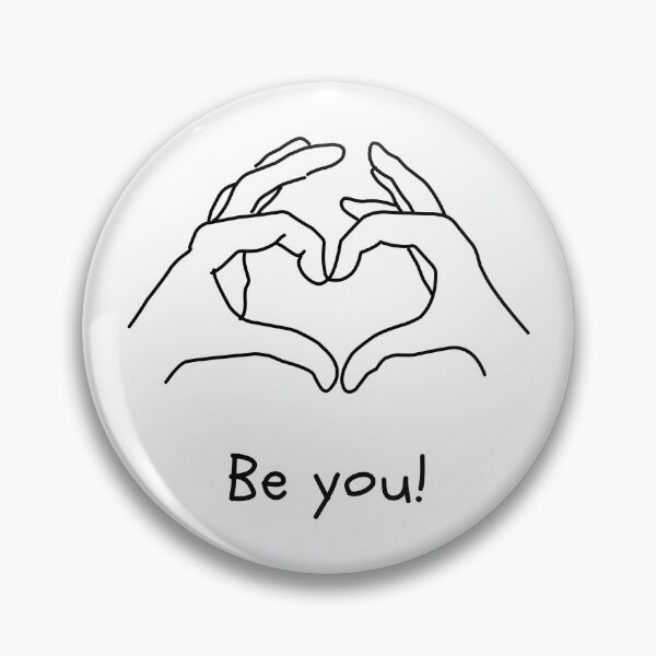 Artikelvorschau, Be You Hand Heart Line Art – Motivierendes minimalistisches Design entworfen und verkauft von MaverickMarks.