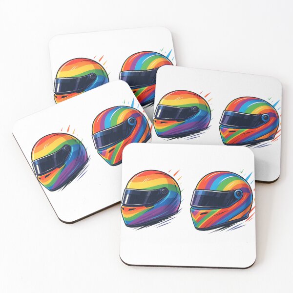 Item preview, Pride Month Racing Helmets - Rainbow Style designed and sold by HotGirlsWatchRacing .