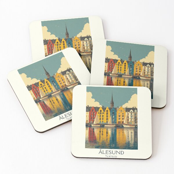 Item preview, Ålesund Norway Art Nouveau Poster | Vintage Travel Wall Art designed and sold by TuncGK.