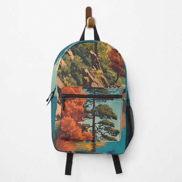 Item preview, Alta Norway River Valley Poster | Retro Autumn Landscape Art Print designed and sold by TuncGK.