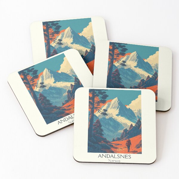 Item preview, Andalsnes Norway Mountain Poster | Retro Hiking & Adventure Art designed and sold by TuncGK.