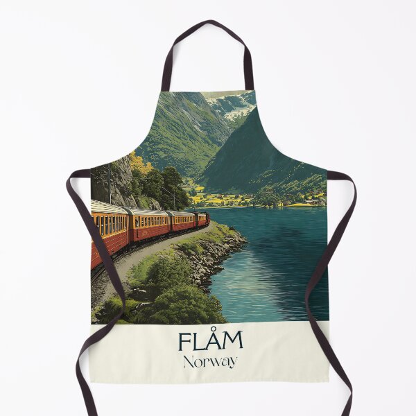 Item preview, Flåm Norway Scenic Railway Poster | Vintage Fjord Travel Art Print designed and sold by TuncGK.