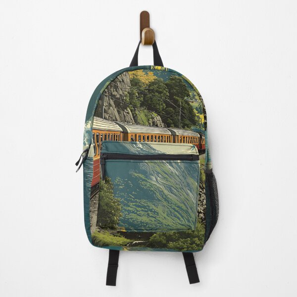 Item preview, Flåm Norway Scenic Railway Poster | Vintage Fjord Travel Art Print designed and sold by TuncGK.
