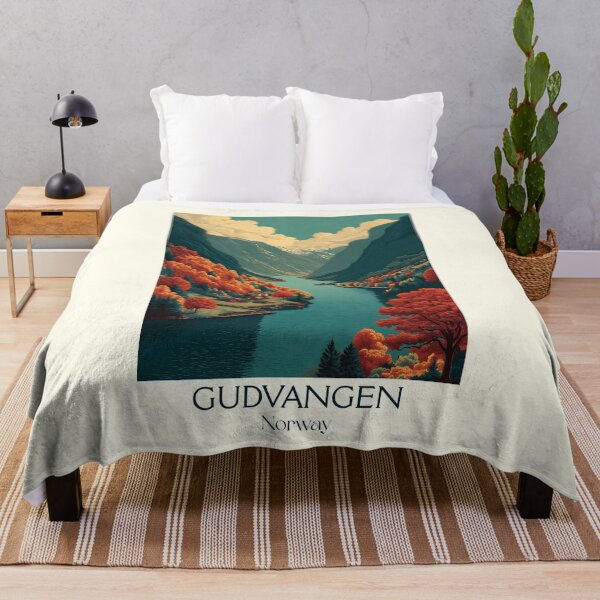 Item preview, Gudvangen & Nærøyfjord Poster | Minimalist Norway Fjord Travel Art designed and sold by TuncGK.