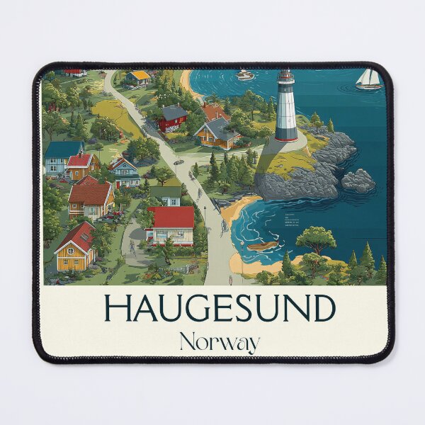 Item preview, Haugesund Norway Coastal Poster | Vintage Homeland of Vikings Art designed and sold by TuncGK.
