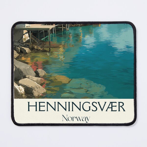 Item preview, Henningsvær Lofoten Norway Poster | Vintage Fishing Village Art designed and sold by TuncGK.