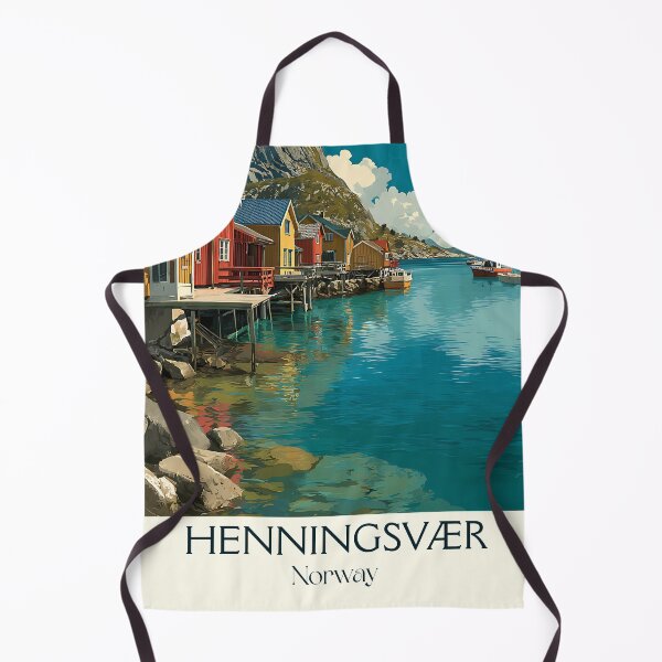 Item preview, Henningsvær Lofoten Norway Poster | Vintage Fishing Village Art designed and sold by TuncGK.