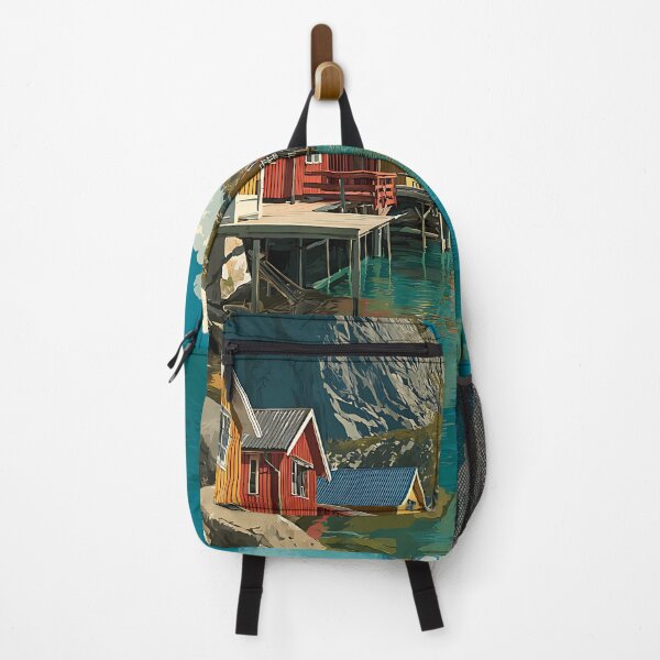 Item preview, Henningsvær Lofoten Norway Poster | Vintage Fishing Village Art designed and sold by TuncGK.