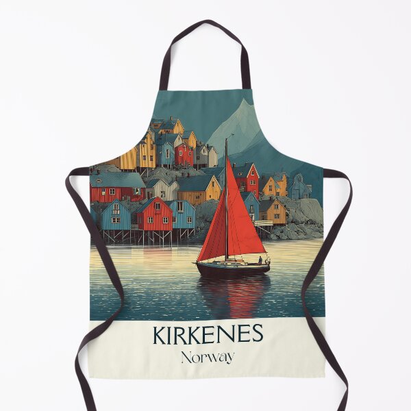 Item preview, Kirkenes Norway Arctic Poster | Retro Barents Region Travel Art designed and sold by TuncGK.