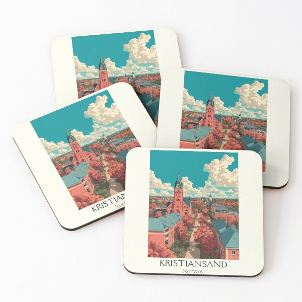 Item preview, Póster de paisaje urbano de Kristiansand, Noruega | Arte retro del sur de Noruega designed and sold by TuncGK.