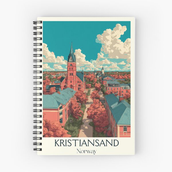 Item preview, Póster de paisaje urbano de Kristiansand, Noruega | Arte retro del sur de Noruega designed and sold by TuncGK.