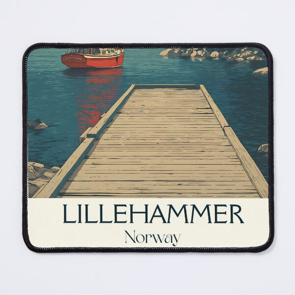 Item preview, Lillehammer Norway Lake Mjøsa Poster | Minimalist Olympic Town Art designed and sold by TuncGK.