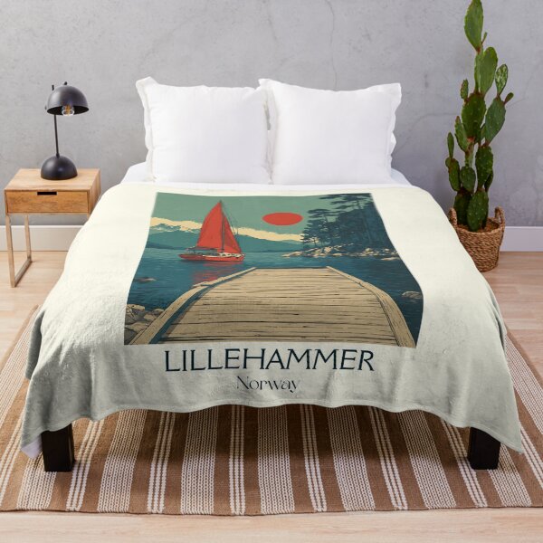 Item preview, Lillehammer Norway Lake Mjøsa Poster | Minimalist Olympic Town Art designed and sold by TuncGK.