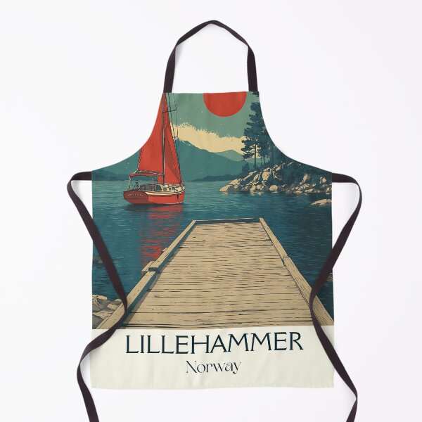 Item preview, Lillehammer Norway Lake Mjøsa Poster | Minimalist Olympic Town Art designed and sold by TuncGK.