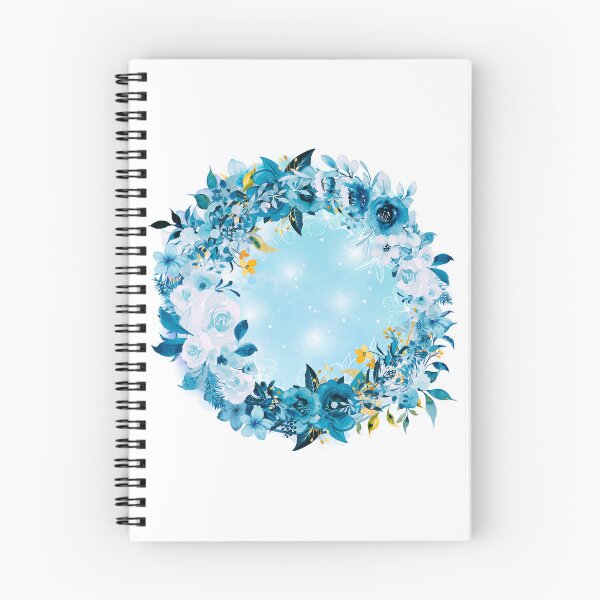 Aperçu de l'œuvre Cercle de fleurs fantaisie bleues créée et vendue par Fadastic.