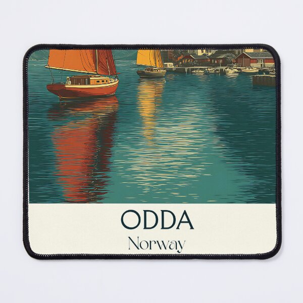 Item preview, Odda Norway Fjord Poster | Retro Hardangerfjord Travel Art designed and sold by TuncGK.