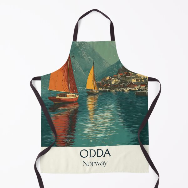 Item preview, Odda Norway Fjord Poster | Retro Hardangerfjord Travel Art designed and sold by TuncGK.