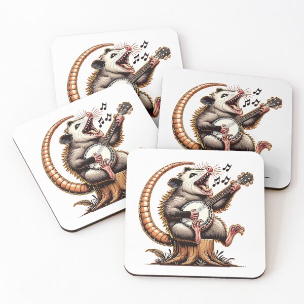 Item preview, Banjo Playing Possum – Funny Hillbilly Opossum Design designed and sold by SummDesignCo.