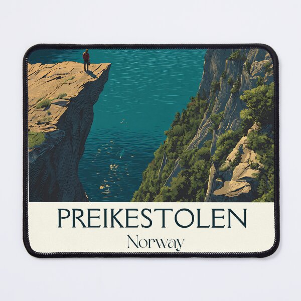 Item preview, Preikestolen Norway Poster | Vintage Pulpit Rock Travel Art Print designed and sold by TuncGK.