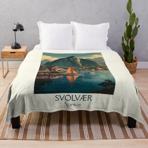 Item preview, Svolvær Lofoten Norway Poster | Vintage Harbor & Mountain Art Print designed and sold by TuncGK.
