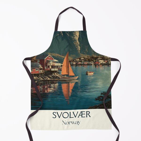 Item preview, Svolvær Lofoten Norway Poster | Vintage Harbor & Mountain Art Print designed and sold by TuncGK.