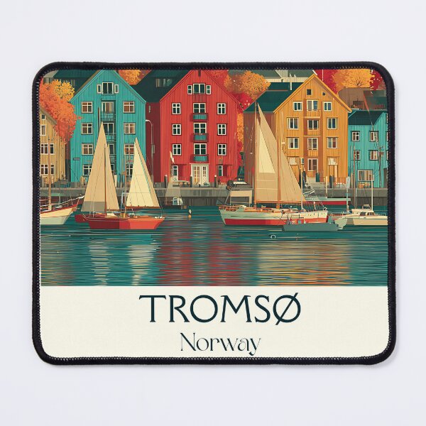 Item preview, Tromsø Norway Arctic Cathedral Poster | Retro Gateway to the Arctic Art designed and sold by TuncGK.