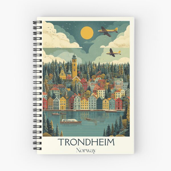 Item preview, Trondheim Norway River Poster | Vintage Nidelva & Old Town Bridge Art designed and sold by TuncGK.