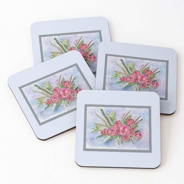 Item preview, The Splendor of Roses - watercolor and pen designed and sold by Annie Mason Art.