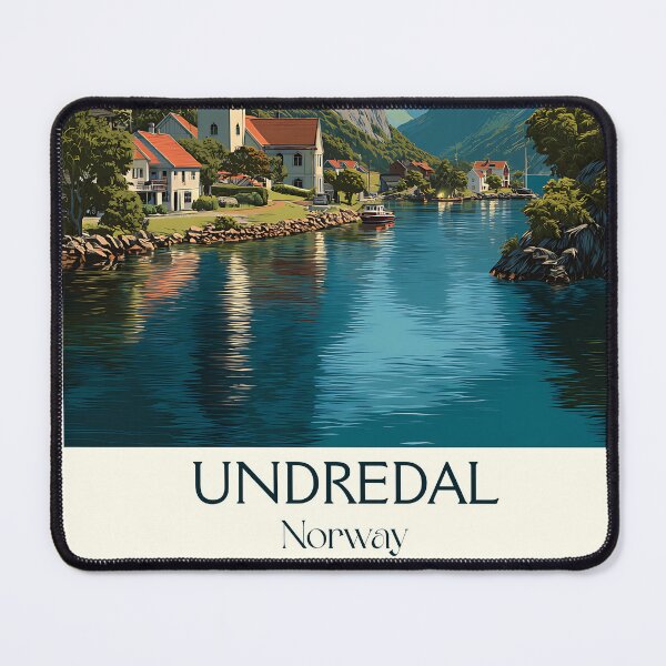 Item preview, Undredal Norway Fjord Village Poster | Minimalist Hidden Gem Travel Art designed and sold by TuncGK.