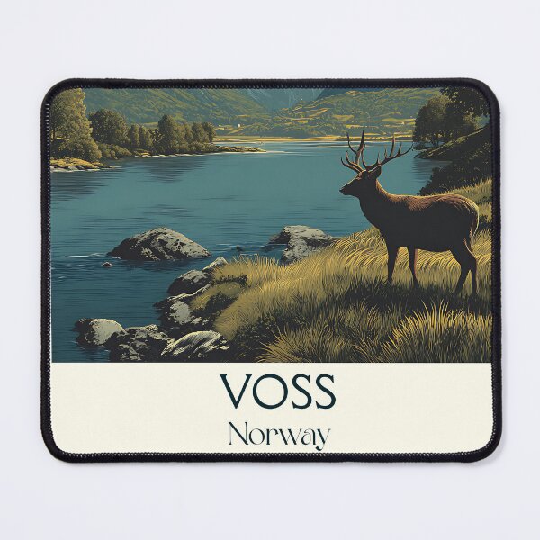 Item preview, Voss Norway Nature Poster | Retro Adventure Capital & Wildlife Art designed and sold by TuncGK.