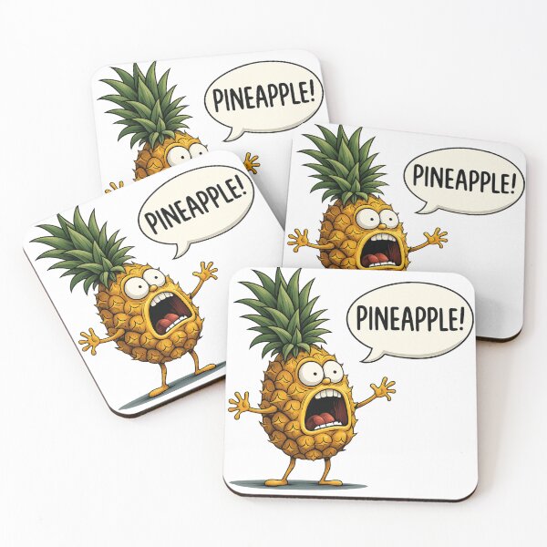 Artikelvorschau, Schreiende Ananas-Cartoon – Lustiges Frucht-Charakter-Design entworfen und verkauft von SupplyCode.