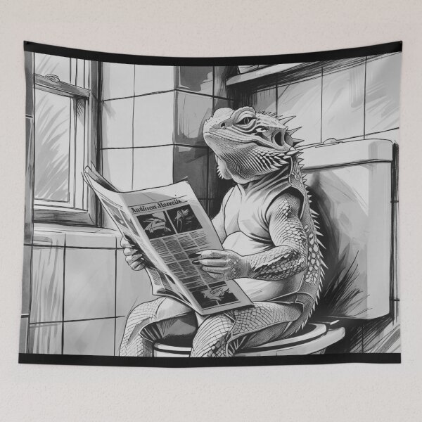 Item preview, Bearded dragon using the restroom designed and sold by Carritz.