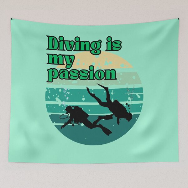 Item preview, Diving Is My Passion – Retro Scuba Design designed and sold by Szpaku desart .