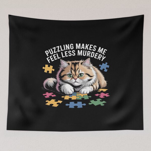 Item preview,  Funny Puzzle Introvert Cat Puzzling Makes Me Feel Less Murdery Gift For Cat Mom Dad designed and sold by Zayavca.