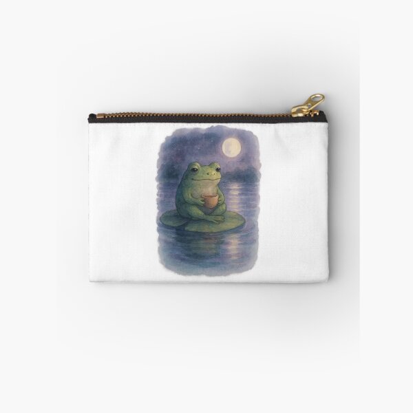 Item preview, Cute Frog Drinking Tea – Cozy Watercolor Vibes designed and sold by Joyloom.