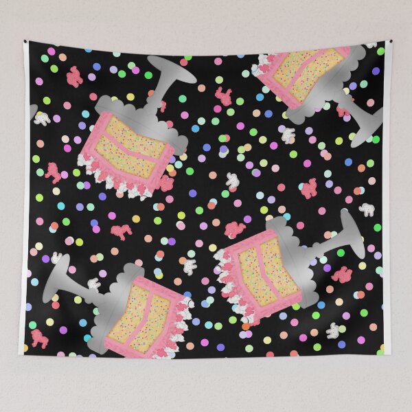 Item preview, Frosted Animal Cookie Crackers Confetti Birthday Cake Sprinkles On Black designed and sold by MBeesShop.