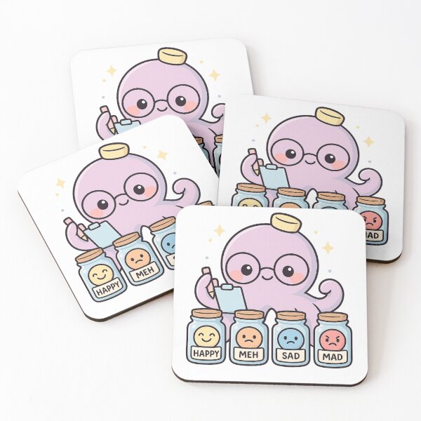 Item preview, Kawaii Feeling Sorter Octopus – Cute Emotion Organizer Sticker designed and sold by Tenpercentluck.