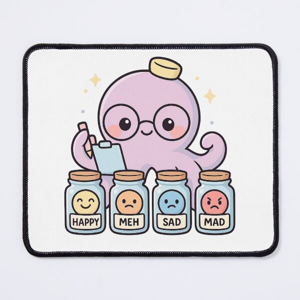 Item preview, Kawaii Feeling Sorter Octopus – Cute Emotion Organizer Sticker designed and sold by Tenpercentluck.