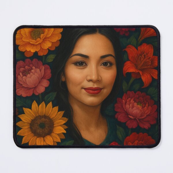 Item preview, Golden Garden Grace – Portrait of a Woman Among Blossoms designed and sold by alizo74.