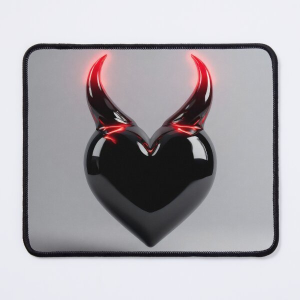 Item preview, Stylized Black Heart with Red Horns designed and sold by Primal Father.
