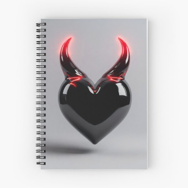 Item preview, Stylized Black Heart with Red Horns designed and sold by Primal Father.