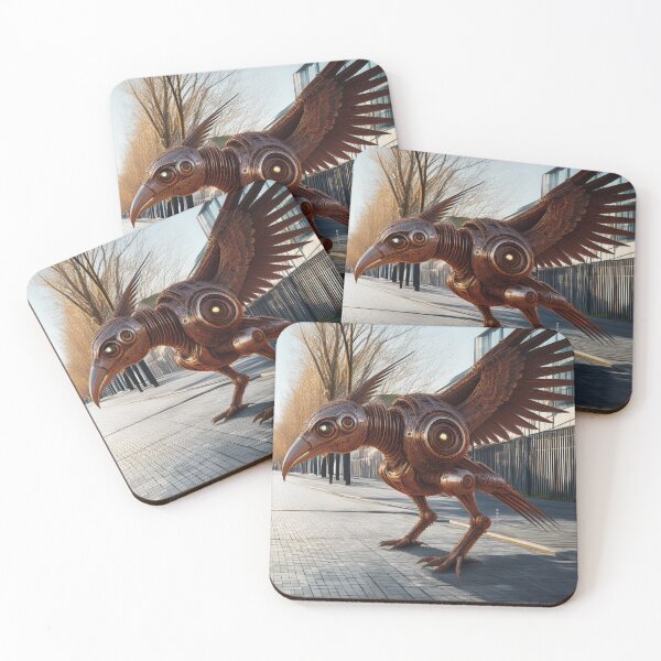 Item preview, Rust-Forged Hawk Standing Tall in a Deserted Steampunk Street - dePace' designed and sold by mrpropcake.
