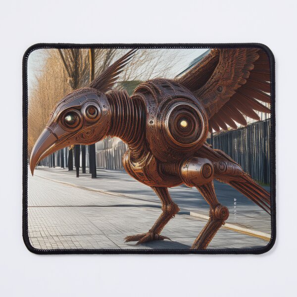 Item preview, Rust-Forged Hawk Standing Tall in a Deserted Steampunk Street - dePace' designed and sold by mrpropcake.