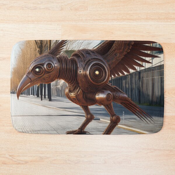 Item preview, Rust-Forged Hawk Standing Tall in a Deserted Steampunk Street - dePace' designed and sold by mrpropcake.