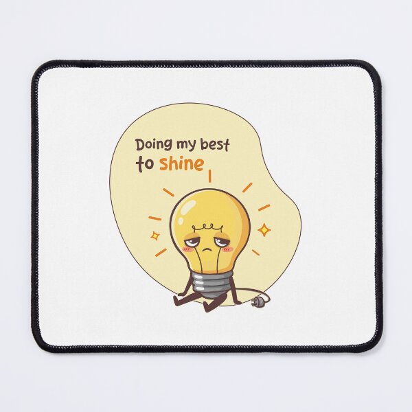 Item preview, Tired Kawaii Lightbulb - Doing My Best to Shine designed and sold by Balasan.
